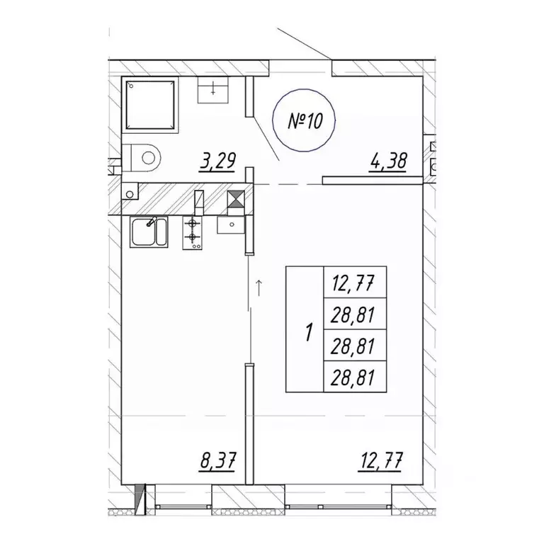 1-к кв. Калининградская область, Зеленоградск  (28.81 м) - Фото 1