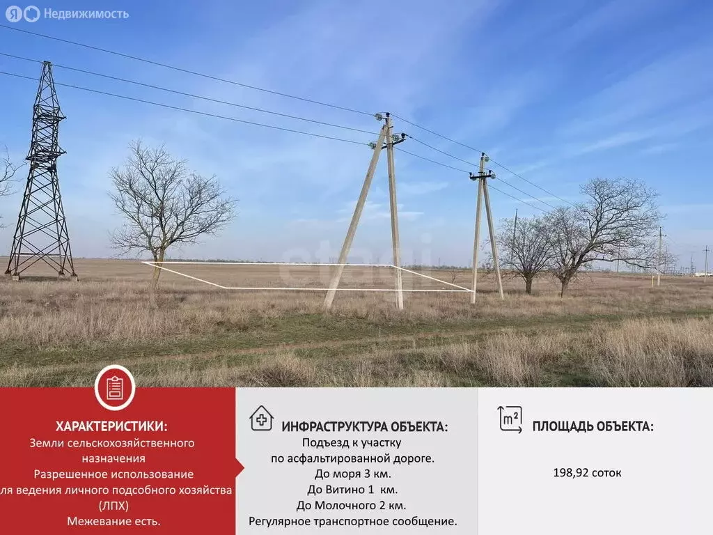 Участок в Сакский район, село Молочное (198.92 м) - Фото 2