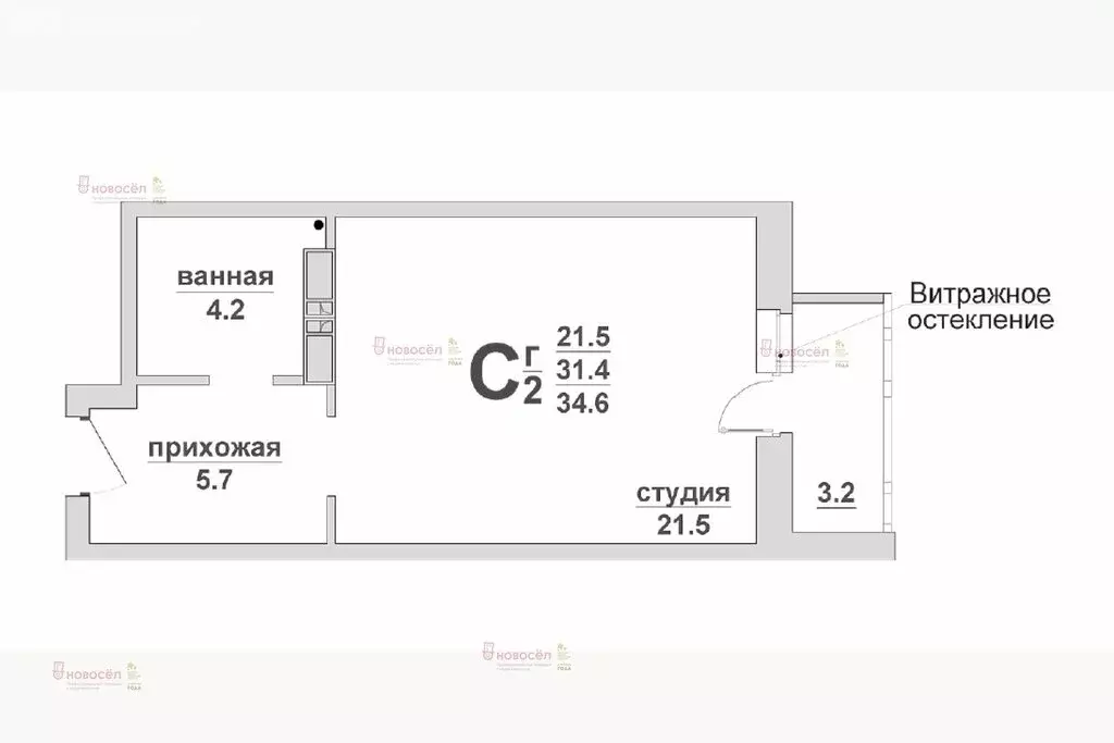 Квартира-студия: Екатеринбург, улица Николая Островского, 2/2 (31.5 м) - Фото 0