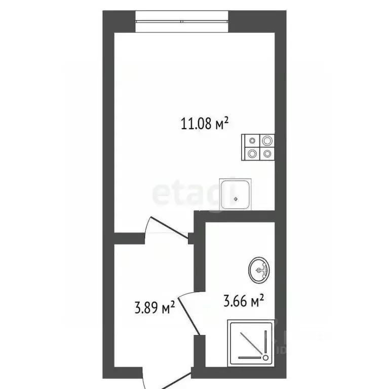 Студия Тюменская область, Тюмень Интернациональная ул., 199к9 (18.2 м) - Фото 2
