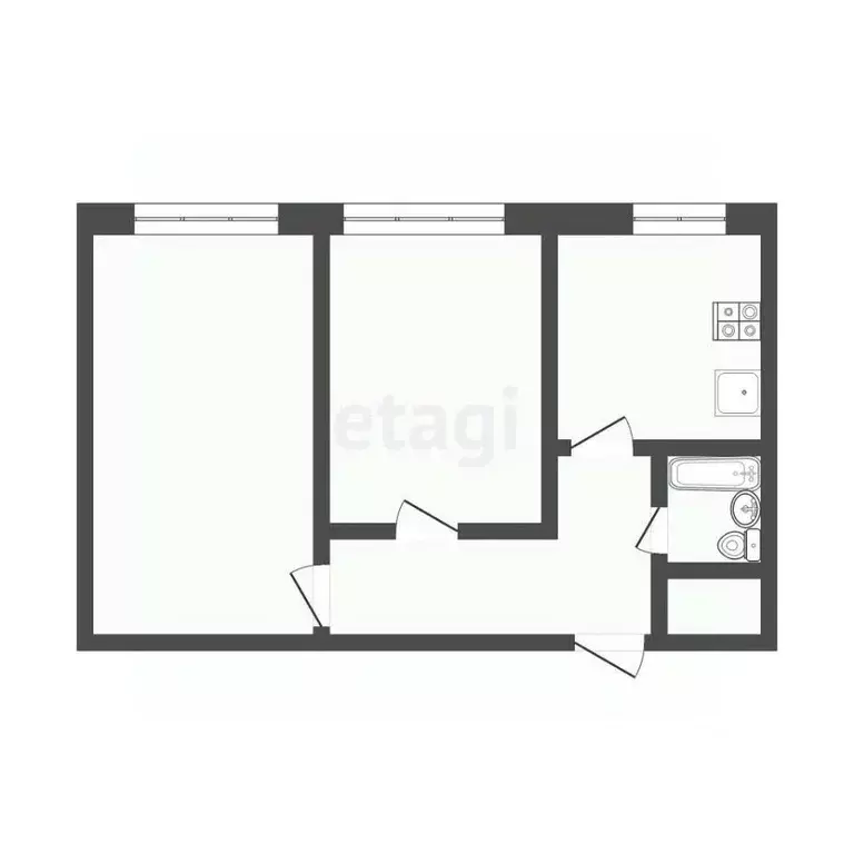 2-к кв. Воронежская область, Воронеж Брянская ул., 91 (44.0 м) - Фото 2