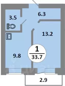 1-к кв. Красноярский край, Красноярск Соколовская ул., 52 (32.8 м) - Фото 0