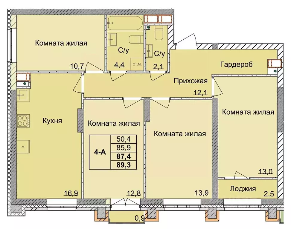 4-к кв. Нижегородская область, Нижний Новгород 1-я Оранжерейная ул. ... - Фото 0