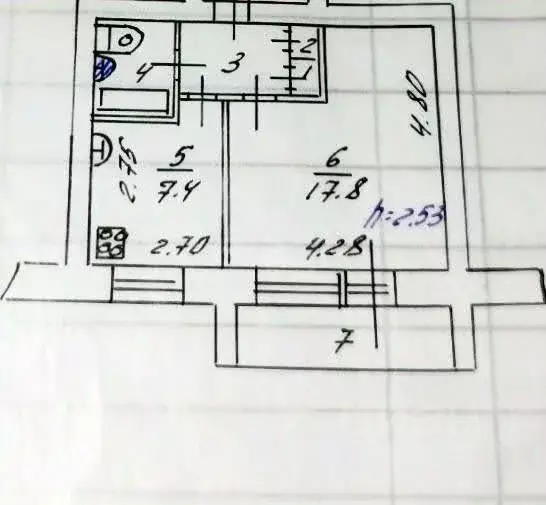1-к кв. Владимирская область, Ковров ул. Куйбышева, 16/2 (34.6 м) - Фото 2