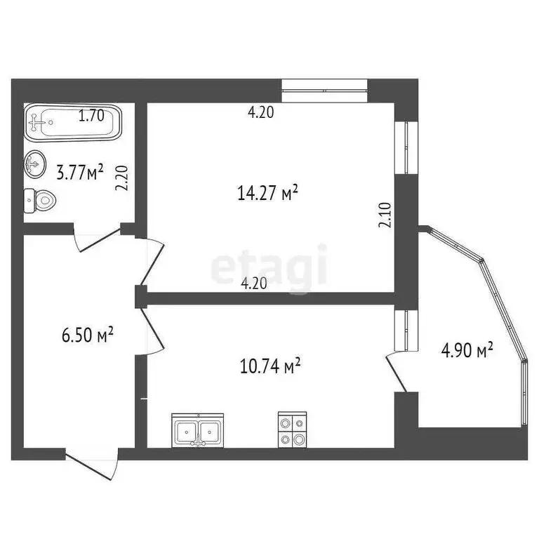 1-комнатная квартира: Тамбов, улица Агапкина, 20 (35.6 м) - Фото 0