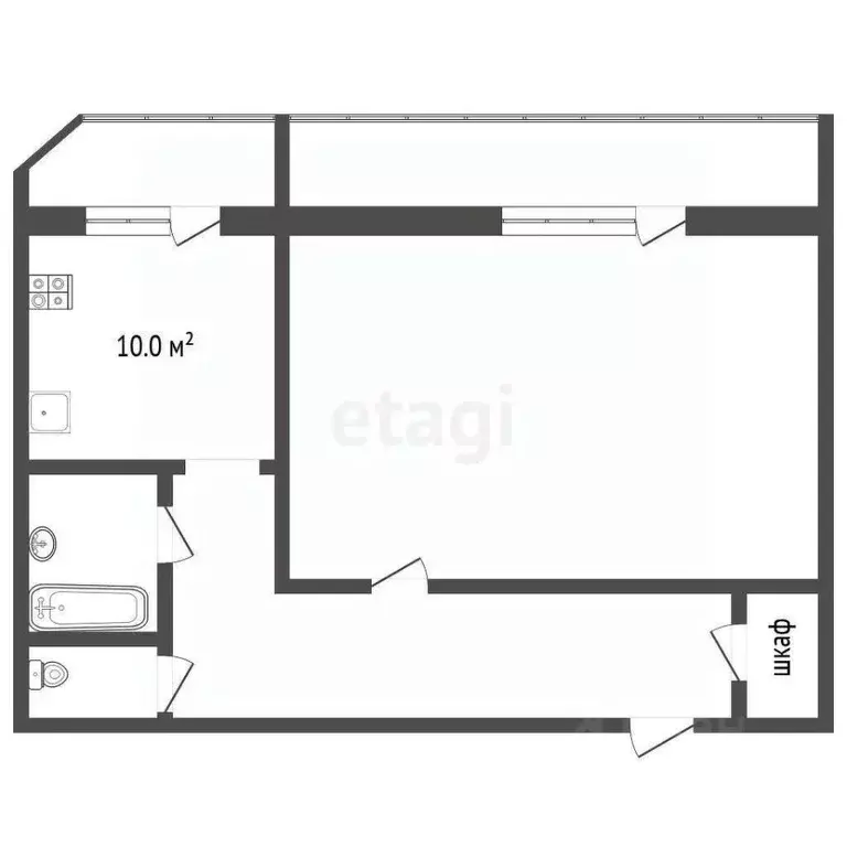 1-к кв. Самарская область, Самара Демократическая ул., 30 (48.0 м) - Фото 1