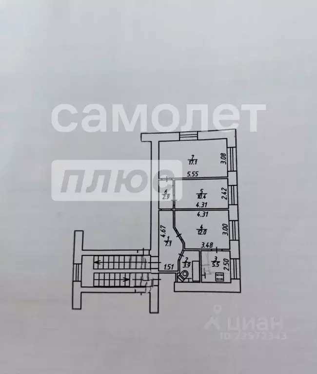 3-к кв. Калужская область, Калуга ул. Суворова, 116 (59.0 м) - Фото 0