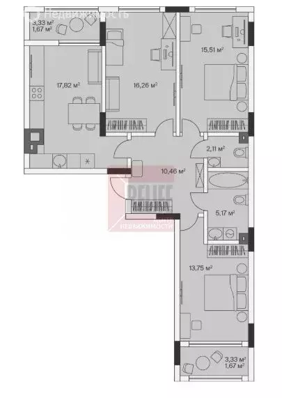 3-комнатная квартира: посёлок Малое Исаково, Первая улица, 1к4 (85 м) - Фото 1