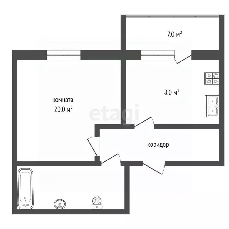 1-к кв. Севастополь ул. Токарева, 18Дк2 (34.3 м) - Фото 2