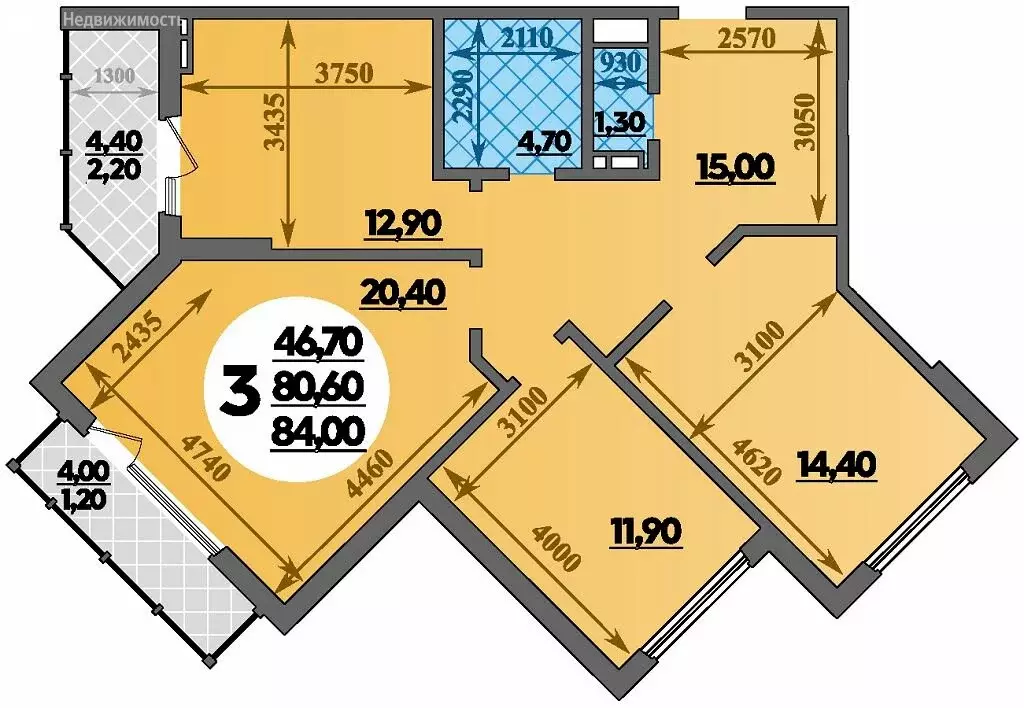 3-комнатная квартира: Краснодар, улица Героев-Разведчиков, 11/1 (84 м) - Фото 0