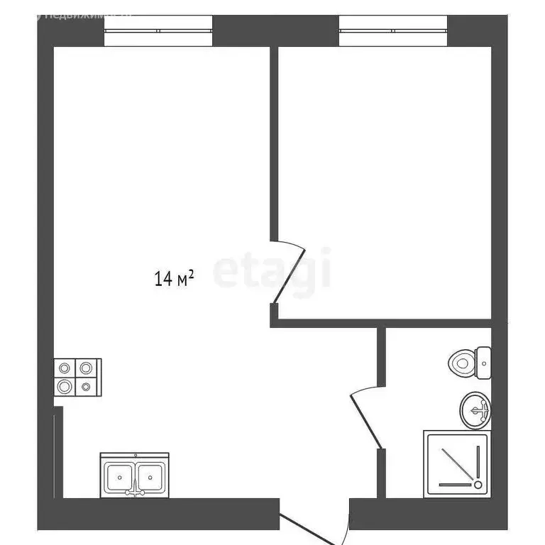 Квартира-студия: Санкт-Петербург, Октябрьская набережная, 108к6 (32.5 ... - Фото 1