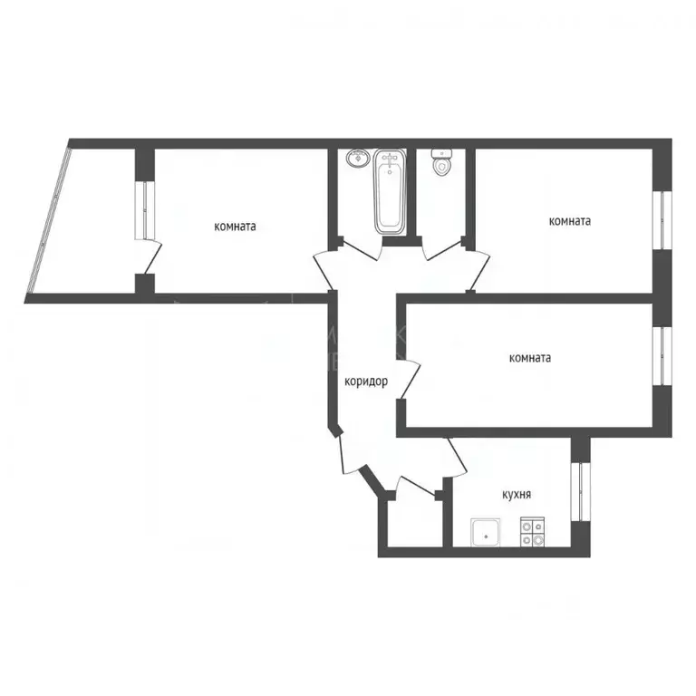 3-к кв. Тюменская область, Тюмень Одесская ул., 38 (65.8 м) - Фото 2