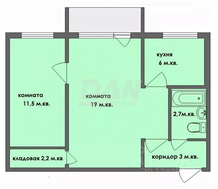 2-к кв. Челябинская область, Сатка Пролетарская ул., 33 (44.3 м) - Фото 1