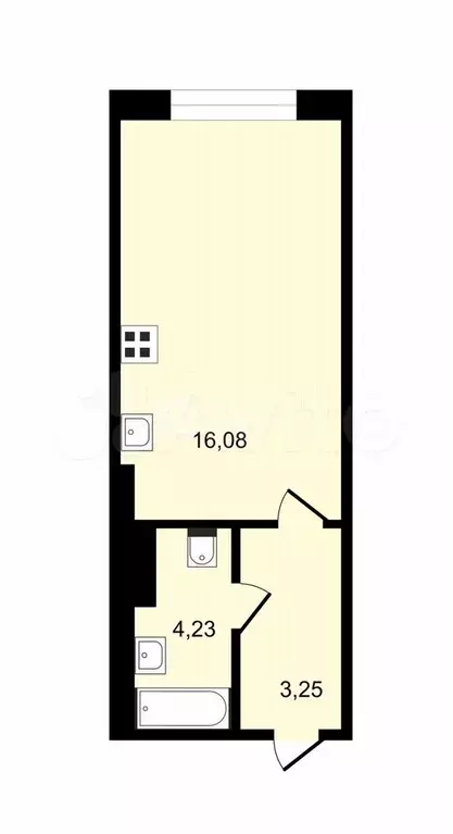 Квартира-студия, 17 м, 5/15 эт. - Фото 0