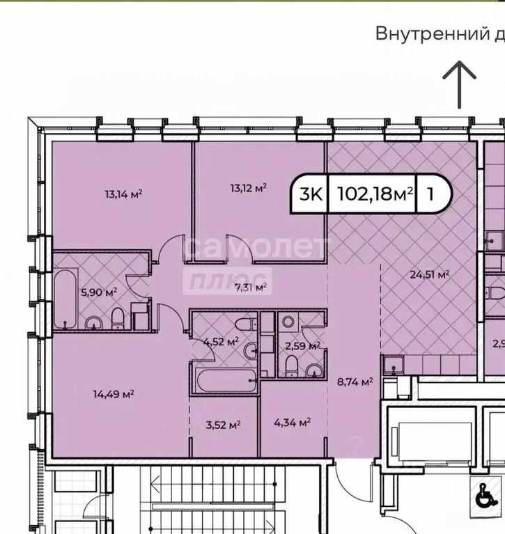 4-к кв. Москва просп. Генерала Дорохова, 39к2В (102.1 м) - Фото 2