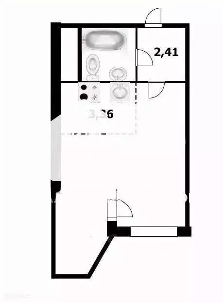 Квартира, 1 комната, 21.9 м - Фото 1