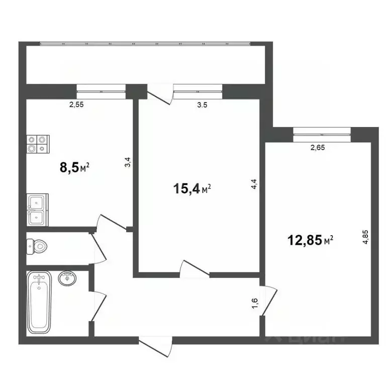 2-к кв. Вологодская область, Вологда ул. Карла Маркса, 97 (47.9 м) - Фото 1
