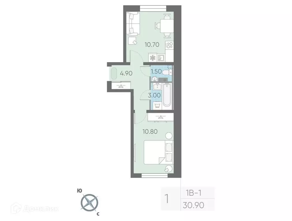 Продаётся 1-к квартира, 30.9 м - Фото 0