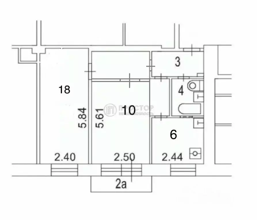 2-к кв. Москва Иерусалимская ул., 2 (45.0 м) - Фото 2