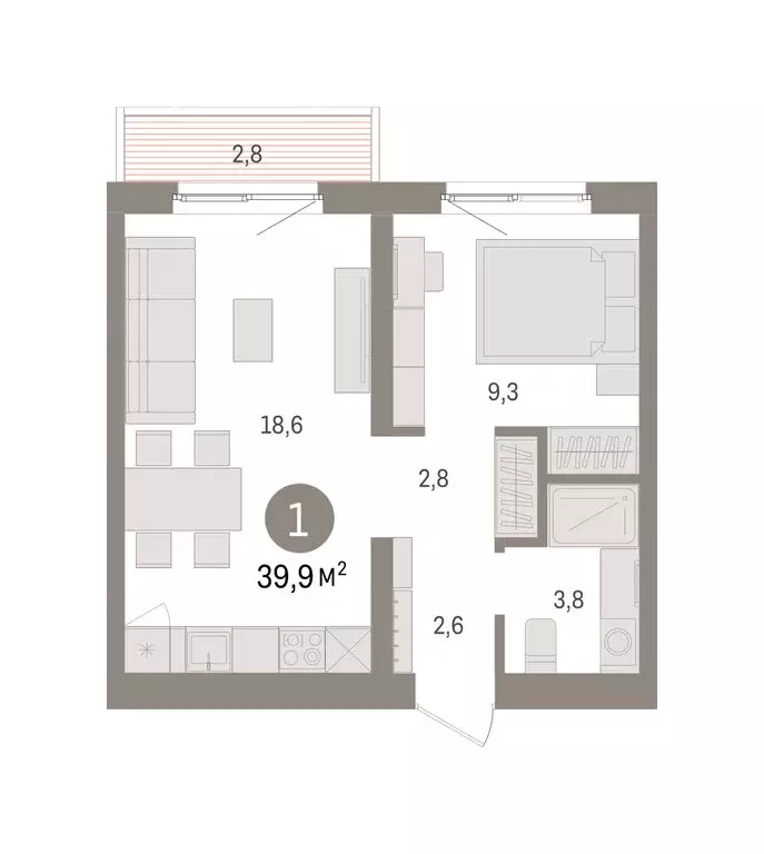 1-комнатная квартира: Екатеринбург, жилой район Юго-Западный, жилой ... - Фото 1