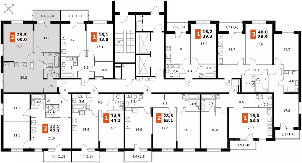 2-к кв. Калужская область, Обнинск Заовражье жилрайон, Ап-квартал ... - Фото 2
