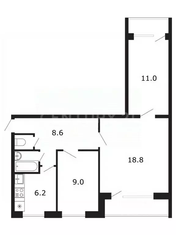 3-к кв. Санкт-Петербург просп. Большевиков, 26К1 (58.0 м) - Фото 2