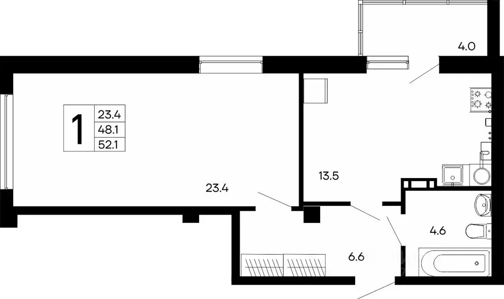 1-к кв. Крым, Феодосия Утесов жилой комплекс (52.1 м) - Фото 1