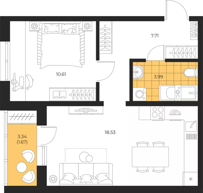 1-к кв. Сахалинская область, Южно-Сахалинск  (42.51 м) - Фото 1
