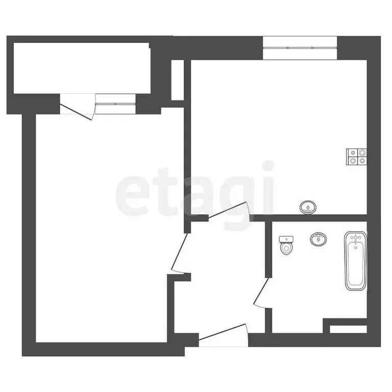 1-комнатная квартира: Ангарск, 22-й микрорайон, 41 (31 м) - Фото 0