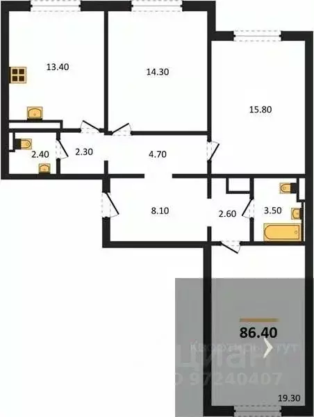 3-к кв. Воронежская область, Воронеж ул. Загоровского, 5/3 (86.4 м) - Фото 0