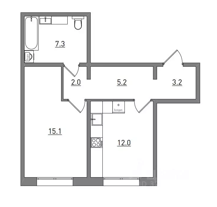 1-к кв. Кировская область, Киров бул. Прибрежный, 6 (44.8 м) - Фото 2