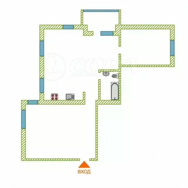 3-к кв. Ханты-Мансийский АО, Нефтеюганск 12-й мкр, 18 (71.4 м) - Фото 0