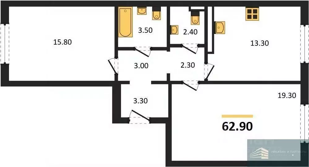 2-к кв. Воронежская область, Воронеж ул. Загоровского, 5/2 (62.9 м) - Фото 1