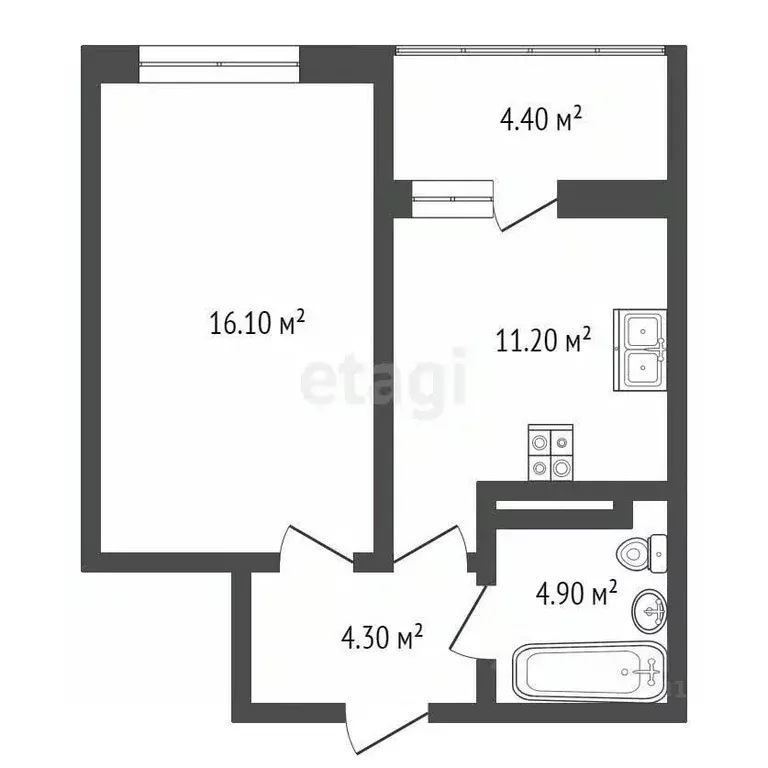 1-к кв. Ростовская область, Ростов-на-Дону просп. 40-летия Победы, ... - Фото 2