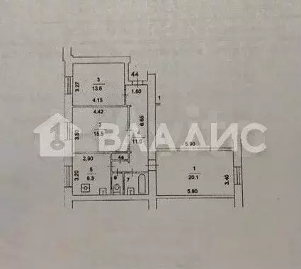 3-к. квартира, 74,8 м, 1/5 эт. - Фото 0