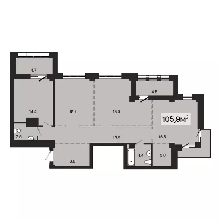 3-к кв. Омская область, Омск ул. Чернышевского, 2к3 (98.0 м) - Фото 0