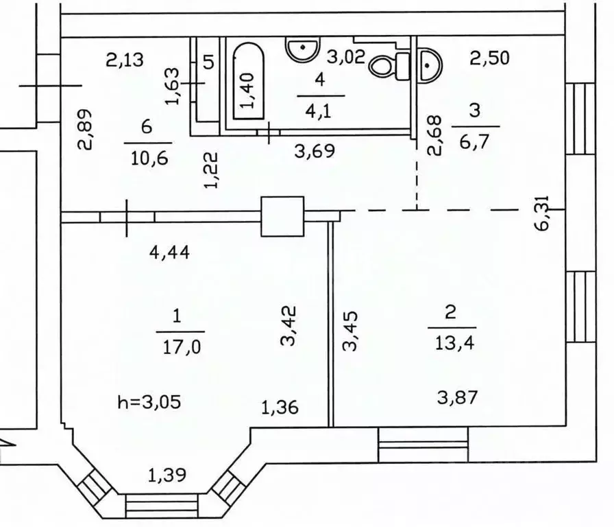 2-к кв. Татарстан, Казань ул. Декабристов, 189 (52.3 м) - Фото 2