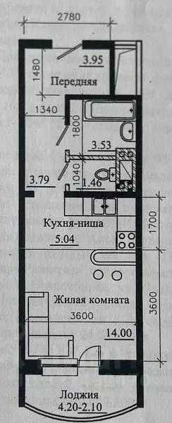 Студия Новосибирская область, Новосибирск Горский мкр, 82 (32.4 м) - Фото 1