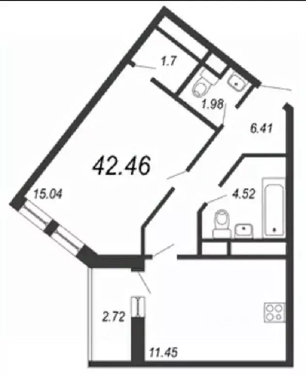 1-к кв. Санкт-Петербург Планерная ул., 97к1 (42.46 м) - Фото 1