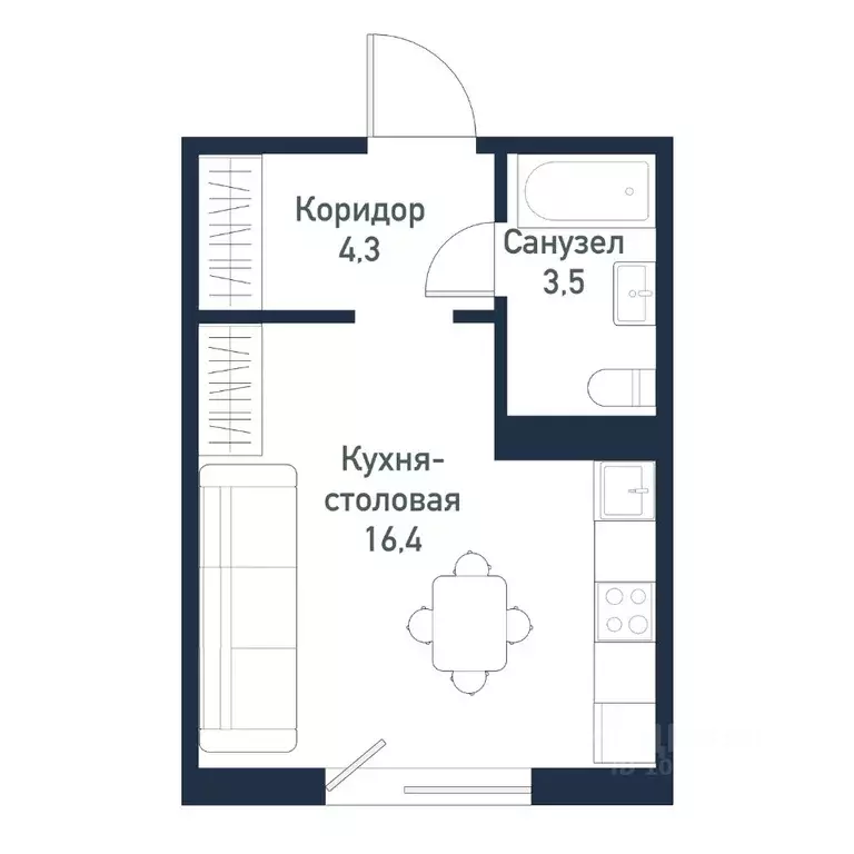 Студия Челябинская область, Челябинский городской округ, пос. ... - Фото 1