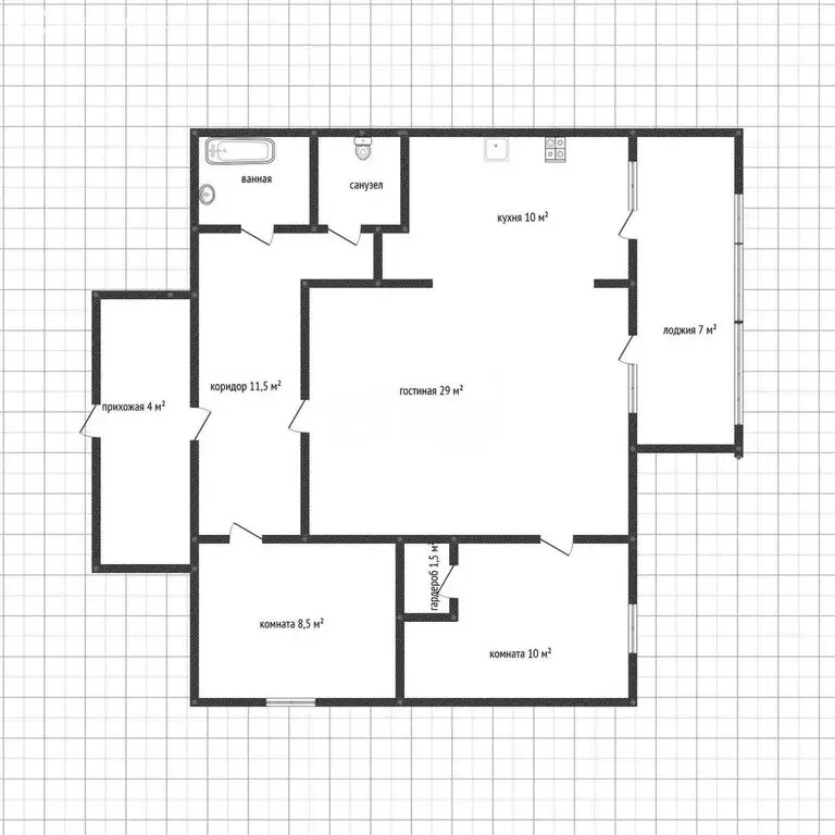 3-комнатная квартира: Майкоп, улица 12 Марта, 142 (75.2 м) - Фото 0