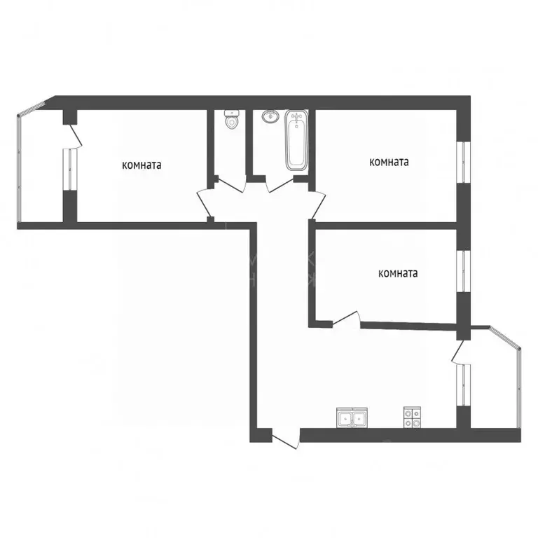 3-к кв. Тюменская область, Тюмень Кремлевская ул., 110к1 (100.0 м) - Фото 2