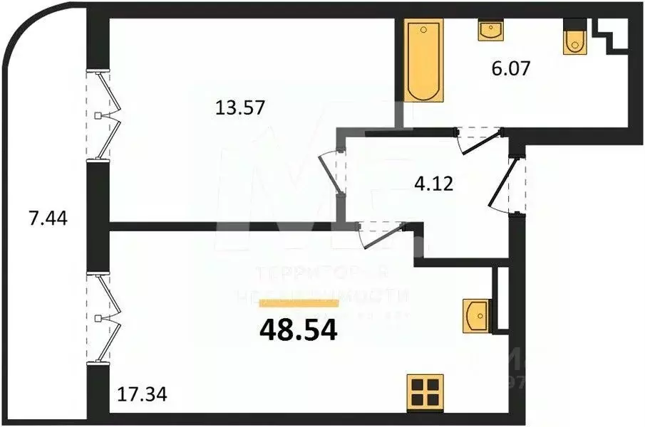 1-к кв. Калининградская область, Светлогорск ул. Нахимова (48.54 м) - Фото 0