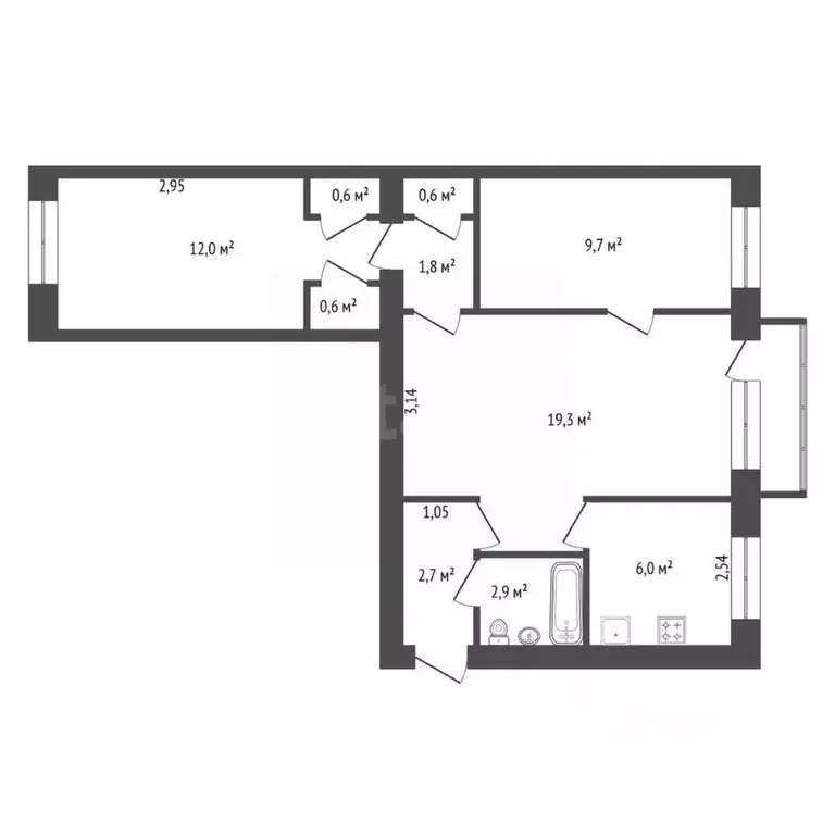3-к кв. Башкортостан, Уфа ул. 50-летия Октября, 20 (57.0 м) - Фото 2