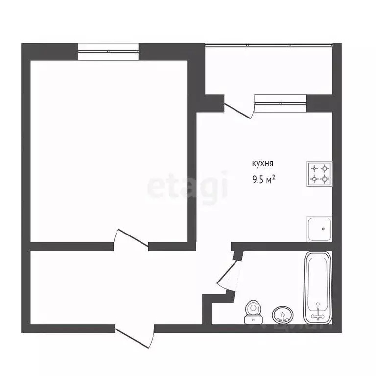 1-к кв. Оренбургская область, Оренбург Транспортная ул., 16А (33.4 м) - Фото 2