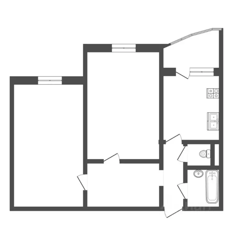 2-к кв. Тюменская область, Тюмень Восточный-2 мкр, ул. Ивана Словцова, ... - Фото 2