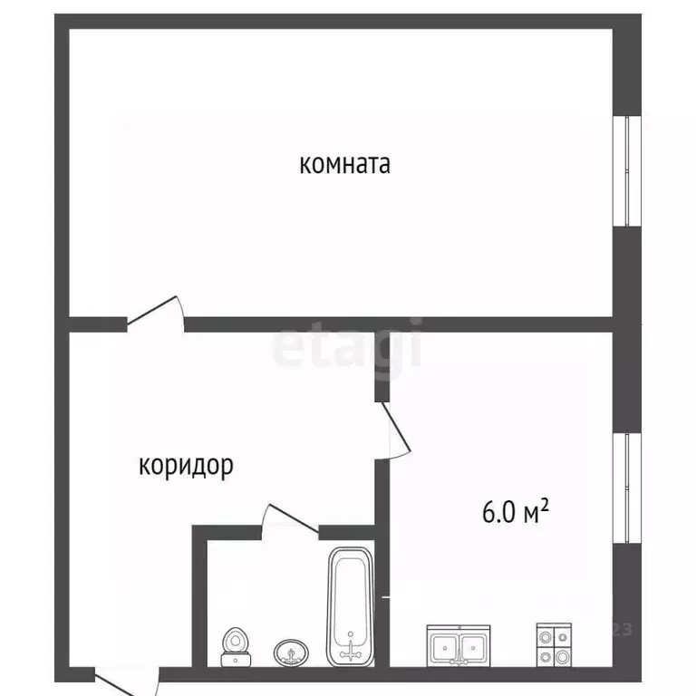 1-к кв. Архангельская область, Котлас ул. Невского, 29 (29.1 м) - Фото 0