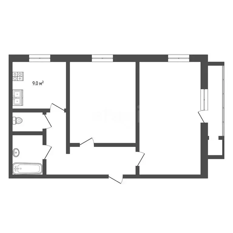 2-комнатная квартира: Воскресенск, микрорайон Новлянский, Западная ... - Фото 1