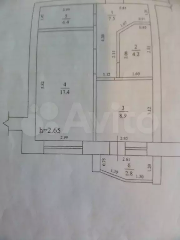 1-к. квартира, 43,8 м, 4/5 эт. - Фото 0