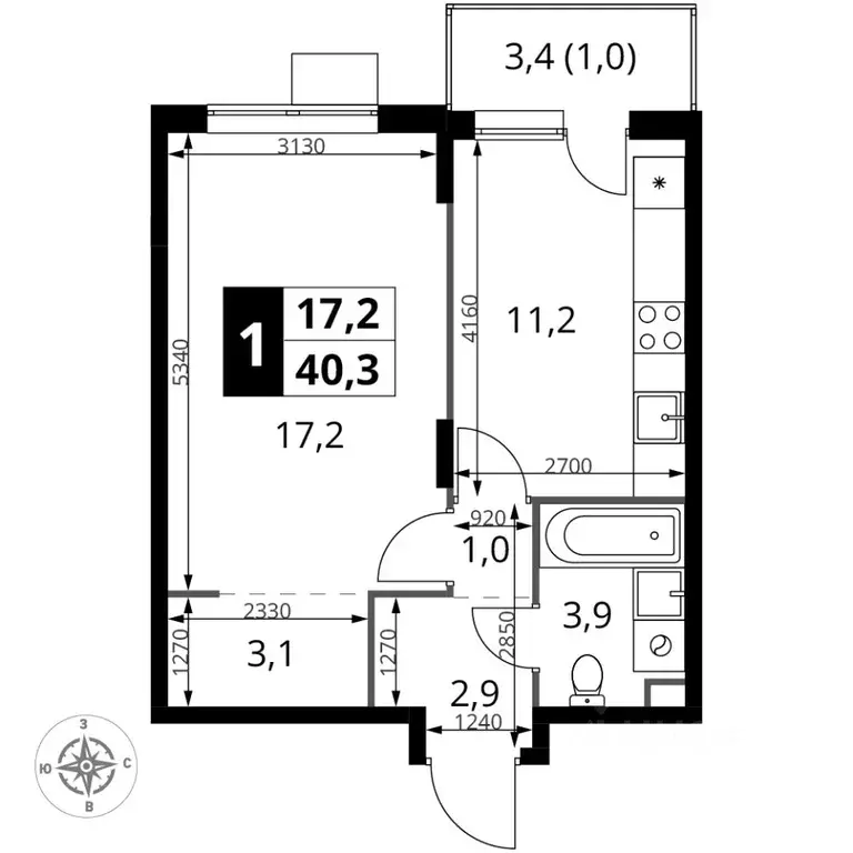 1-к кв. Московская область, Химки Подрезково мкр, 1-й Шереметьевский ... - Фото 1